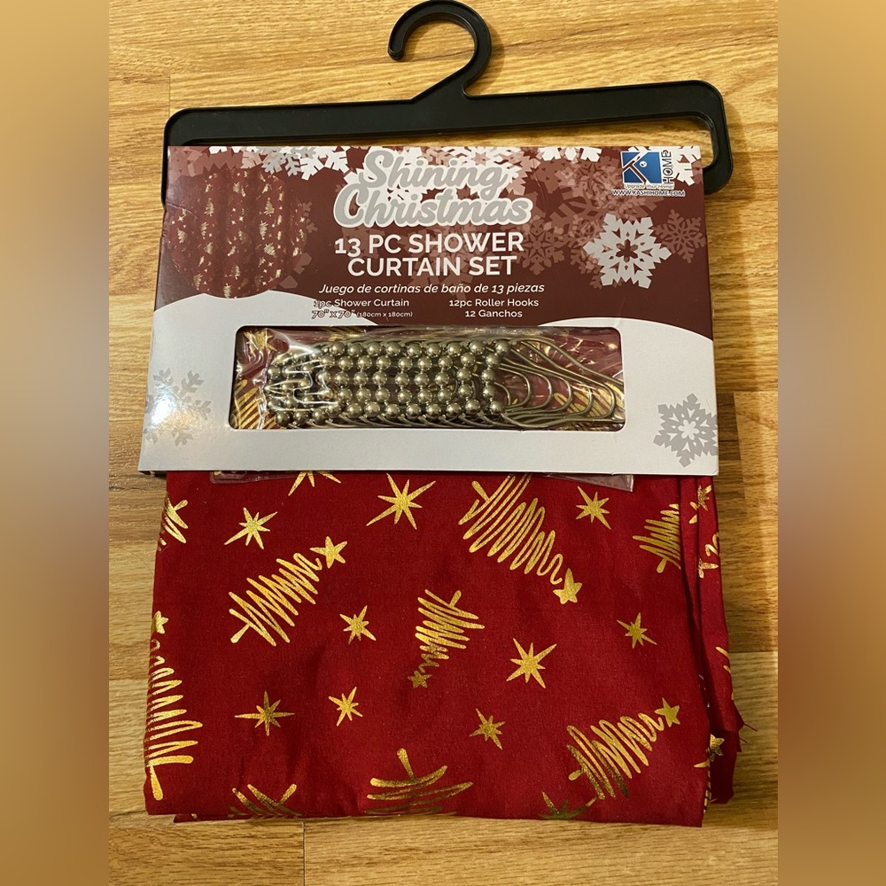Shining Christmas Shower Curtain Set